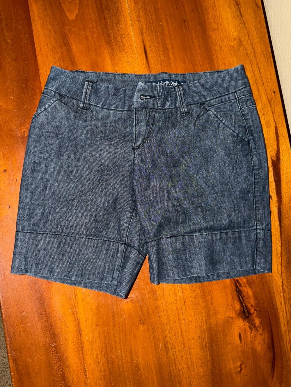 Celebrity Pink Trouser Style Denim Bermuda Shorts - Size 1